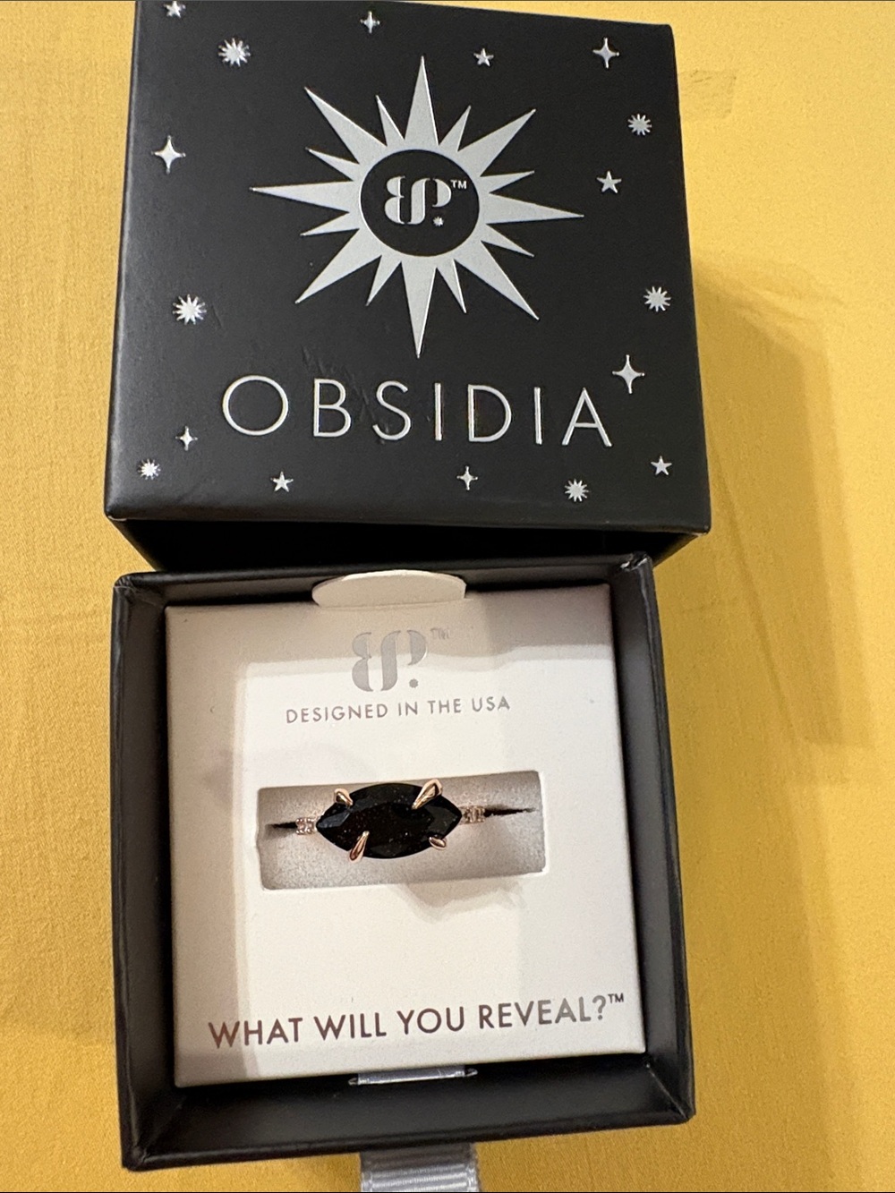 Obsidia Black Marquise Stone Ring - Women's Fashion Ring
